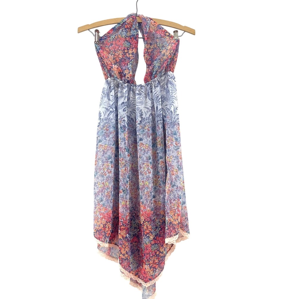 Vintage Victoria's Secret Babydoll Dress M Sheer Floral Halter Coquette Fairy - Picture 2 of 16